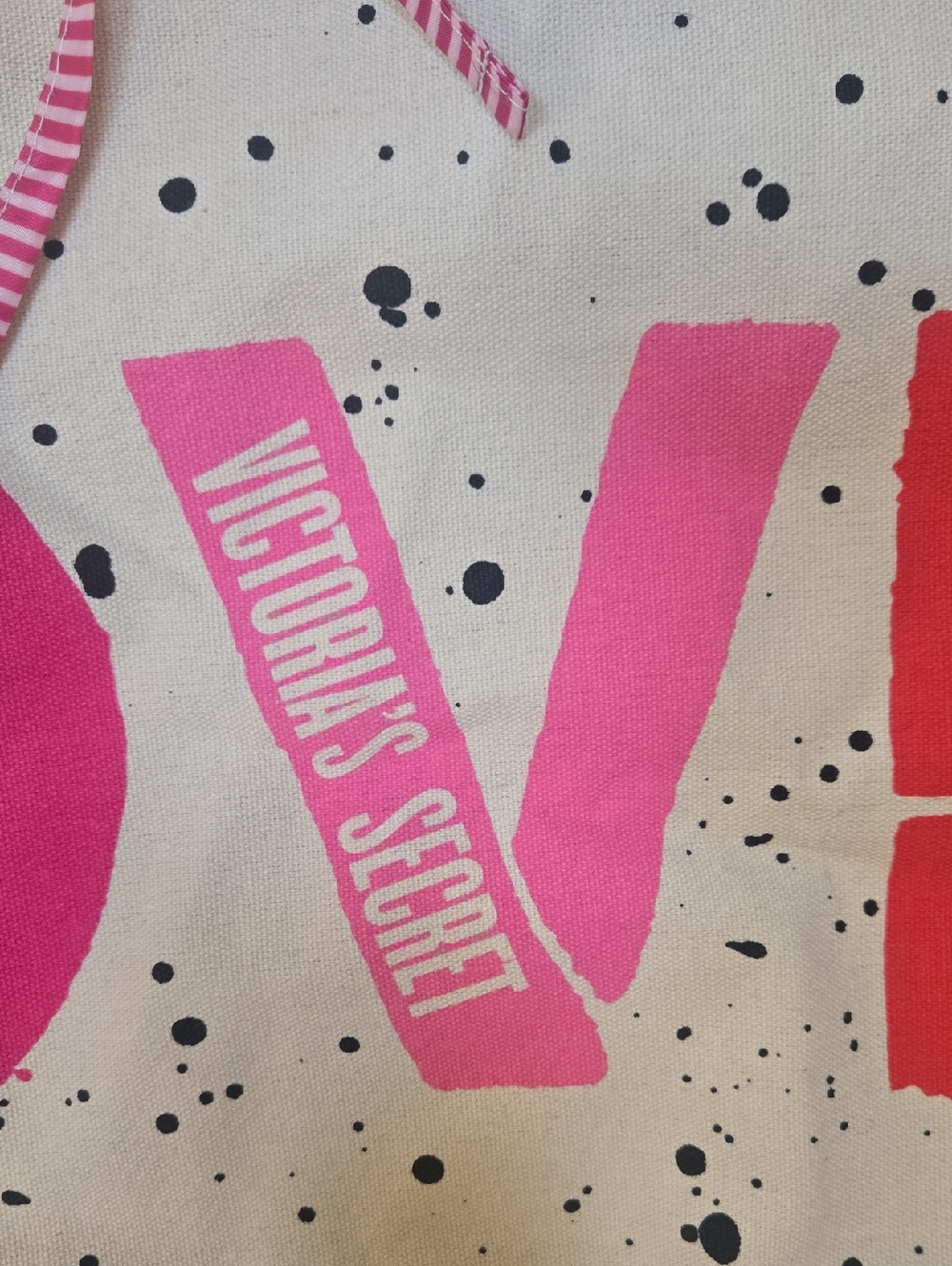 Victoria's Secret Oversized "LOVE" Canvas Tote Bag - Picture 2 of 8